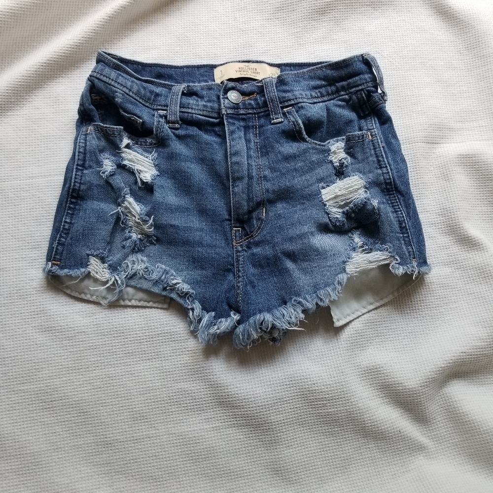 Hollister Destressed Denim Shorts